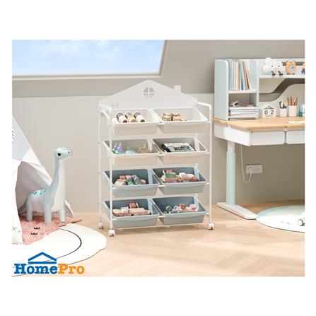 ชั้นวางของ 4 ชั้น พร้อมถาด STACKO LITTLE-P 75.4X29.5X107 ซม. สีขาว/ฟ้า_5