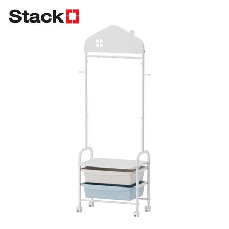ชั้นลิันชัก 2 ชั้นพร้อมขอแขวน STACKO LITTLE-P 46X31X133 ซม. สีขาว/ฟ้า_0