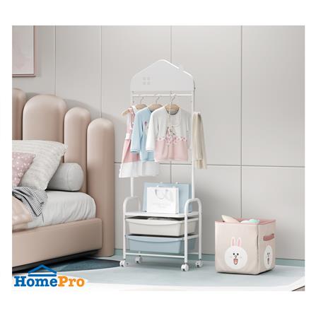 ชั้นลิันชัก 2 ชั้นพร้อมขอแขวน STACKO LITTLE-P 46X31X133 ซม. สีขาว/ฟ้า_7