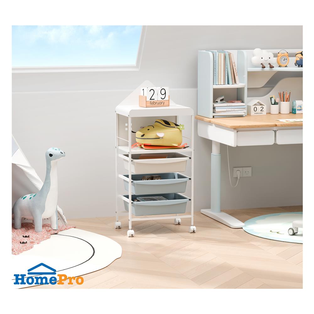 ชั้นลิ้นชัก 3 ชั้น STACKO LITTLE-P 44.6X31.6X100.8 ซม. สีขาว/ฟ้า