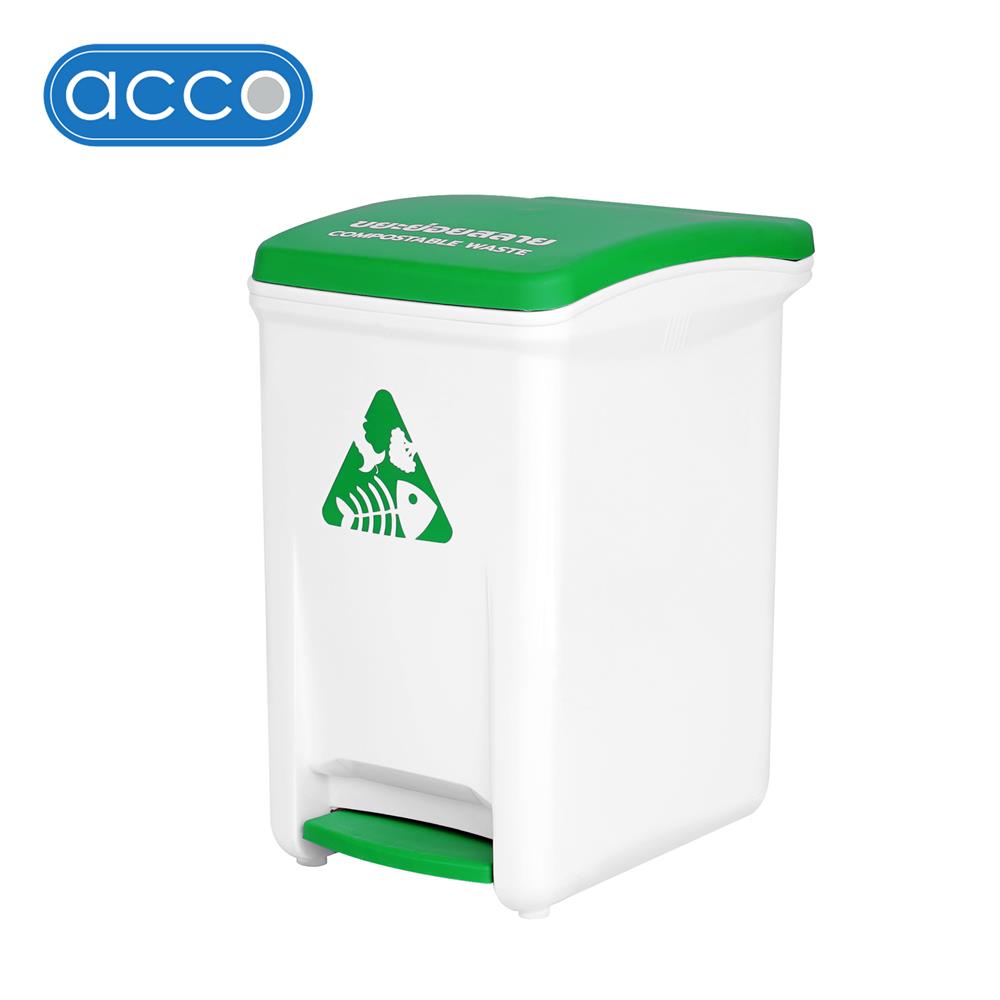 ถังขยะเหยียบแยกประเภท ACCO 18.5 ลิตร ฝาสีเขียว_0