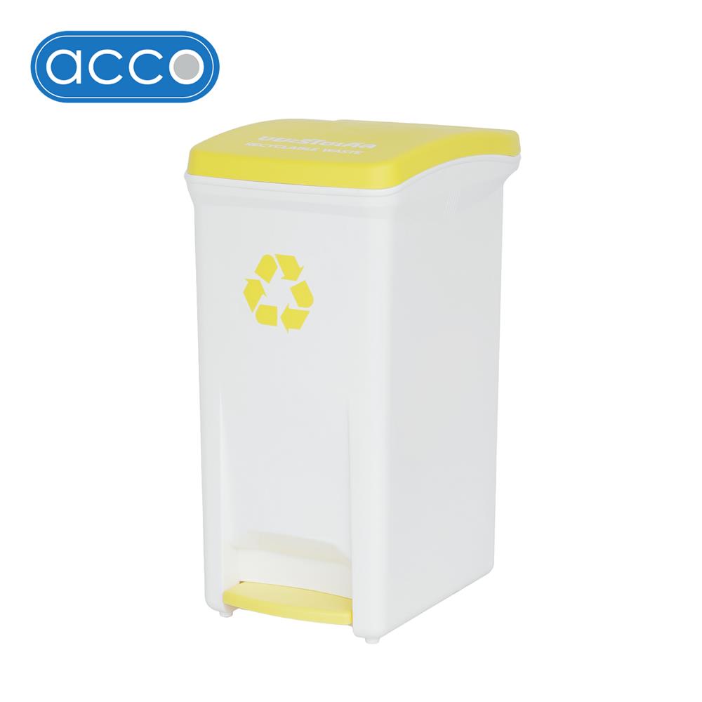 ถังขยะเหยียบแยกประเภท ACCO 32 ลิตร ฝาสีเหลือง_0