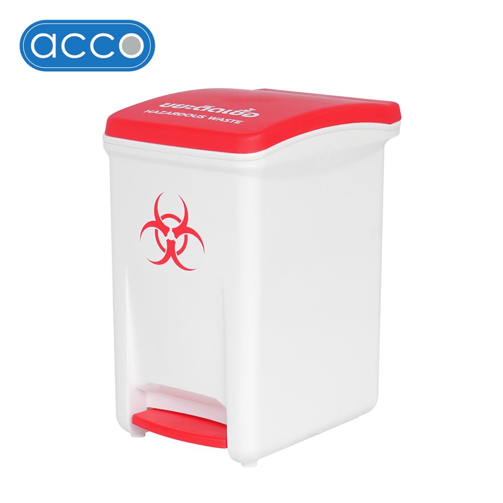 ถังขยะเหยียบแยกประเภท ACCO 18.5 ลิตร ฝาสีแดง_1