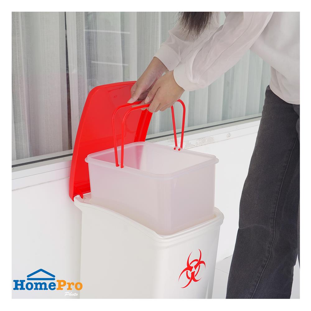 ถังขยะเหยียบแยกประเภท ACCO 18.5 ลิตร ฝาสีแดง