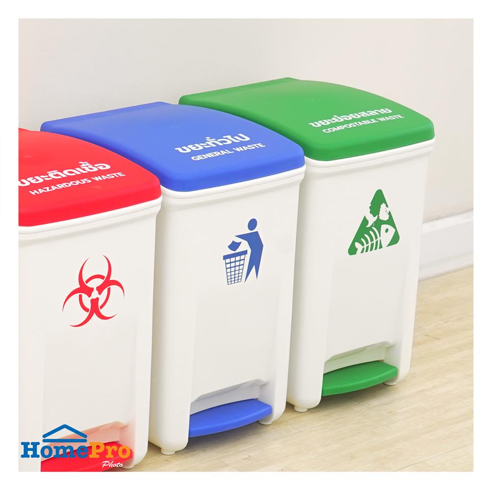 ถังขยะเหยียบแยกประเภท ACCO 18.5 ลิตร ฝาสีน้ำเงิน