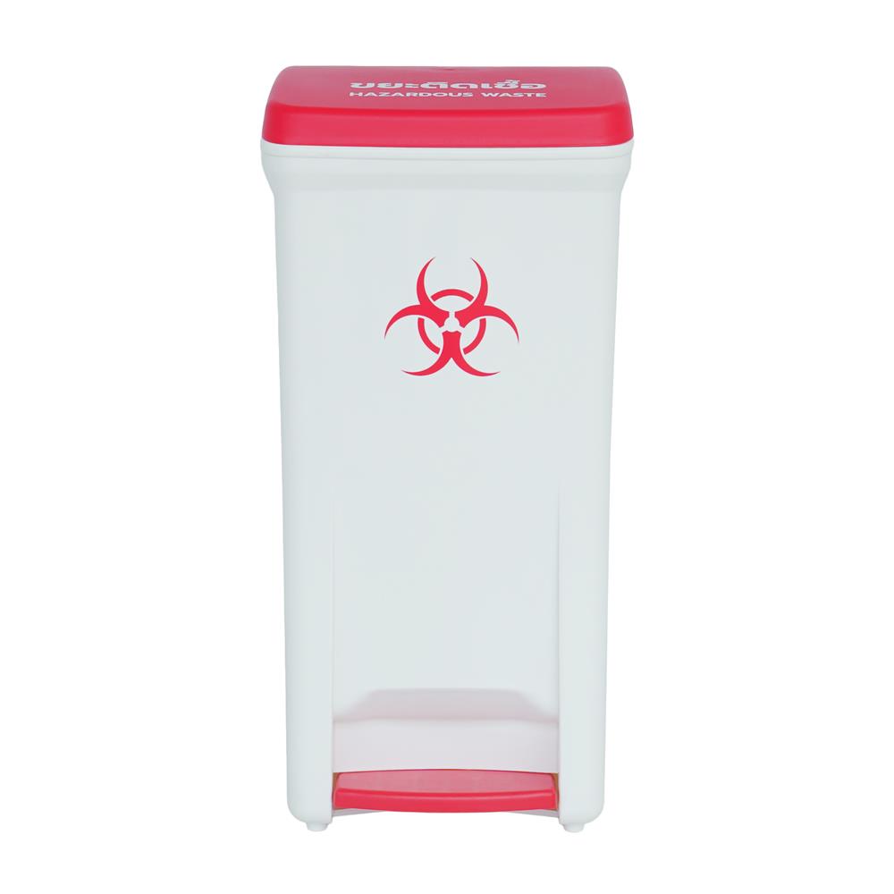 ถังขยะเหยียบแยกประเภท ACCO 32 ลิตร ฝาสีแดง