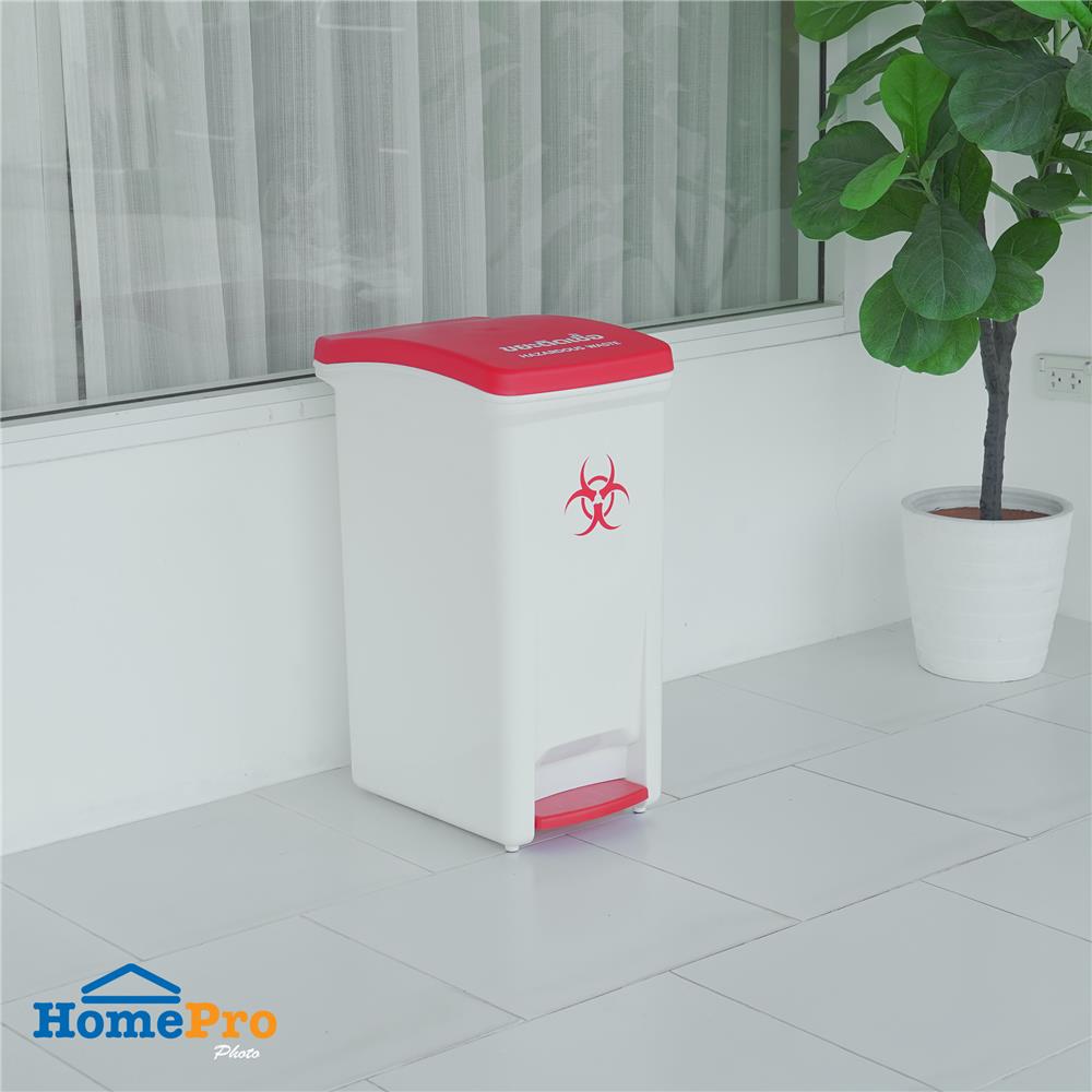 ถังขยะเหยียบแยกประเภท ACCO 32 ลิตร ฝาสีแดง