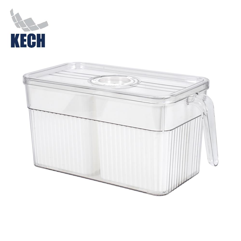 กล่องจัดเก็บในตู้เย็น 2 ช่อง มีด้ามจับ KECH SYPA SIZE L