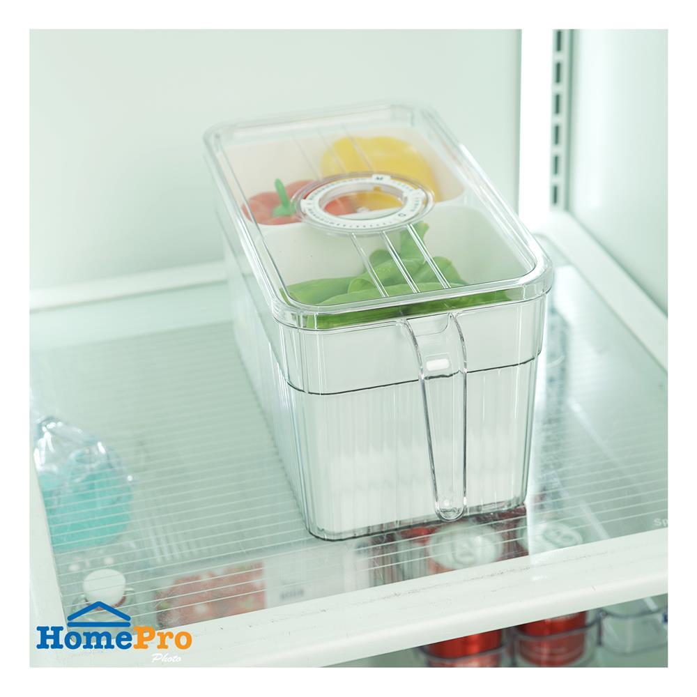 กล่องจัดเก็บในตู้เย็น 2 ช่อง มีด้ามจับ KECH SYPA SIZE L