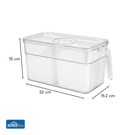 กล่องจัดเก็บในตู้เย็น 2 ช่อง มีด้ามจับ KECH SYPA SIZE L_7