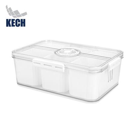 กล่องจัดเก็บในตู้เย็น 3 ช่อง ฝาบันทึกวันได้ KECH SYPA SIZE L_0