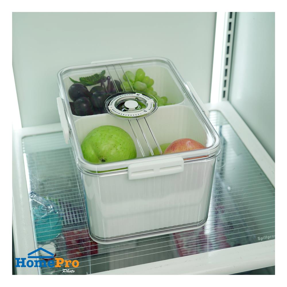 กล่องจัดเก็บในตู้เย็น 2 ช่อง พร้อมฝาบันทึกวัน KECH SYPA SIZE L