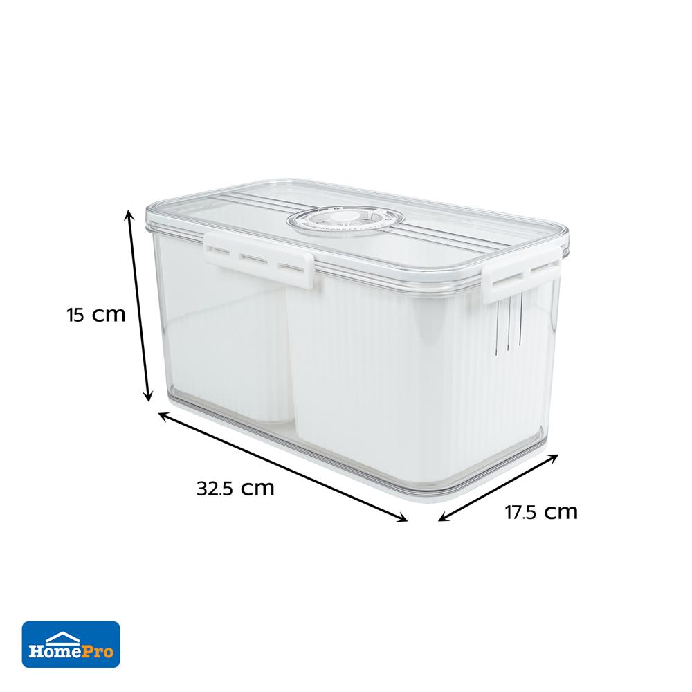 กล่องจัดเก็บในตู้เย็น 2 ช่อง ฝาบันทึกวันได้ KECH SYPA SIZE M