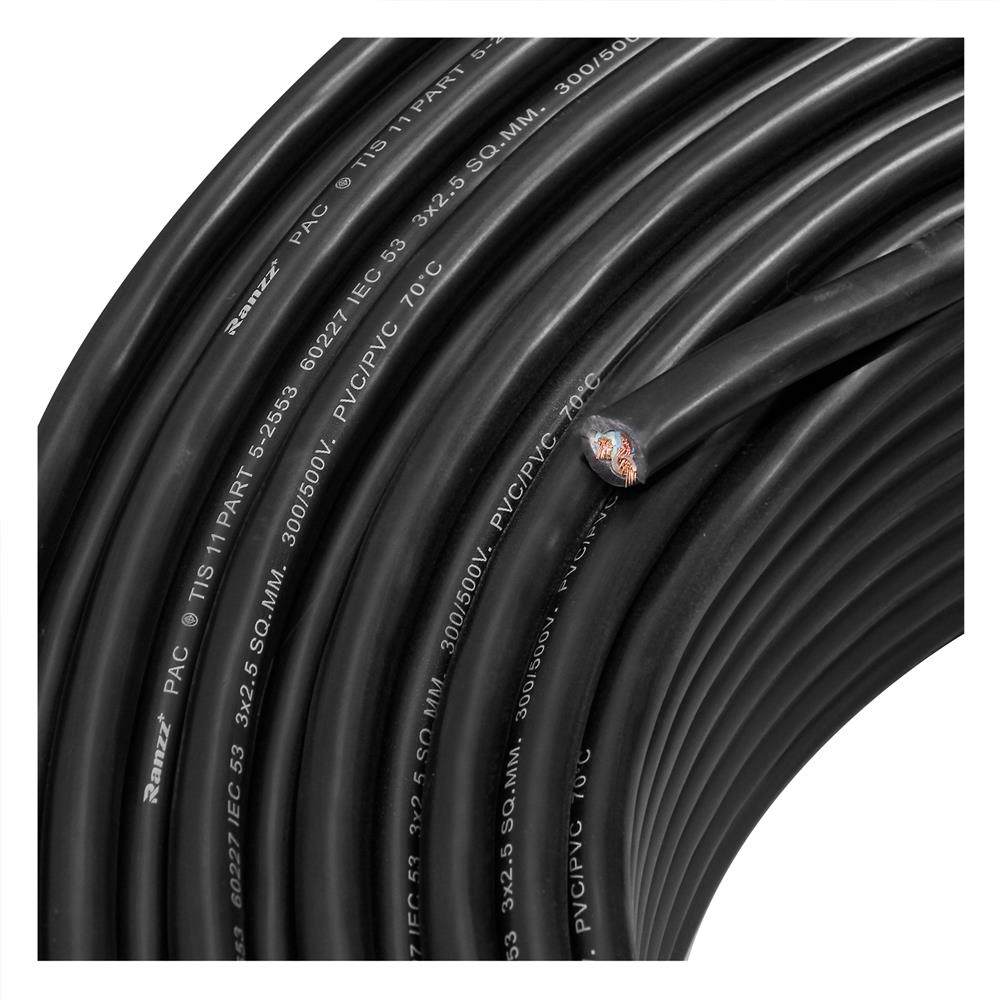 สายไฟ IEC53 RANZZ 3x2.5 ตร.มม. 100 ม. สีดำ