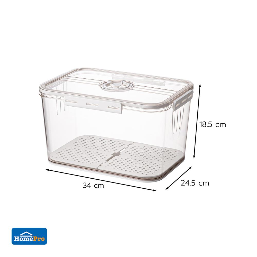 กล่องจัดเก็บในตู้เย็นมีแผ่นรองน้ำ KECH SYPA SIZE L