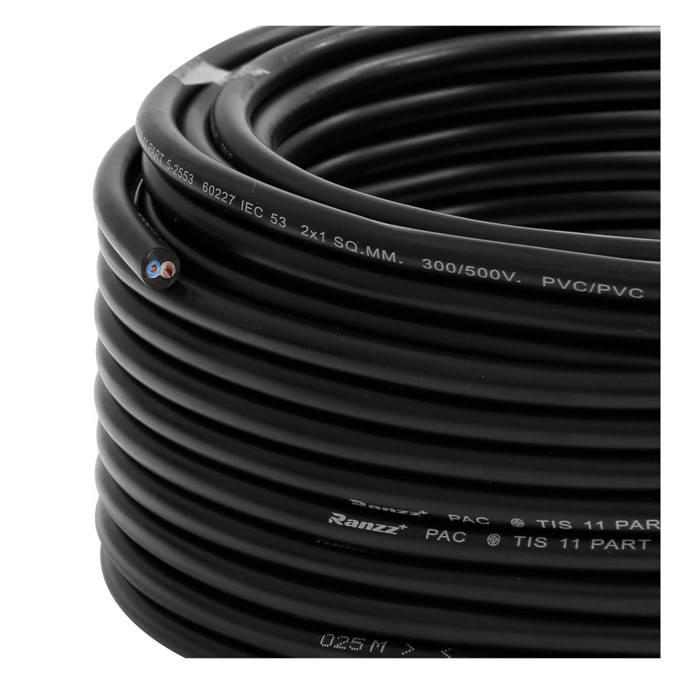 สายไฟ IEC53 RANZZ 2x1 ตร.มม. 30 ม. สีดำ