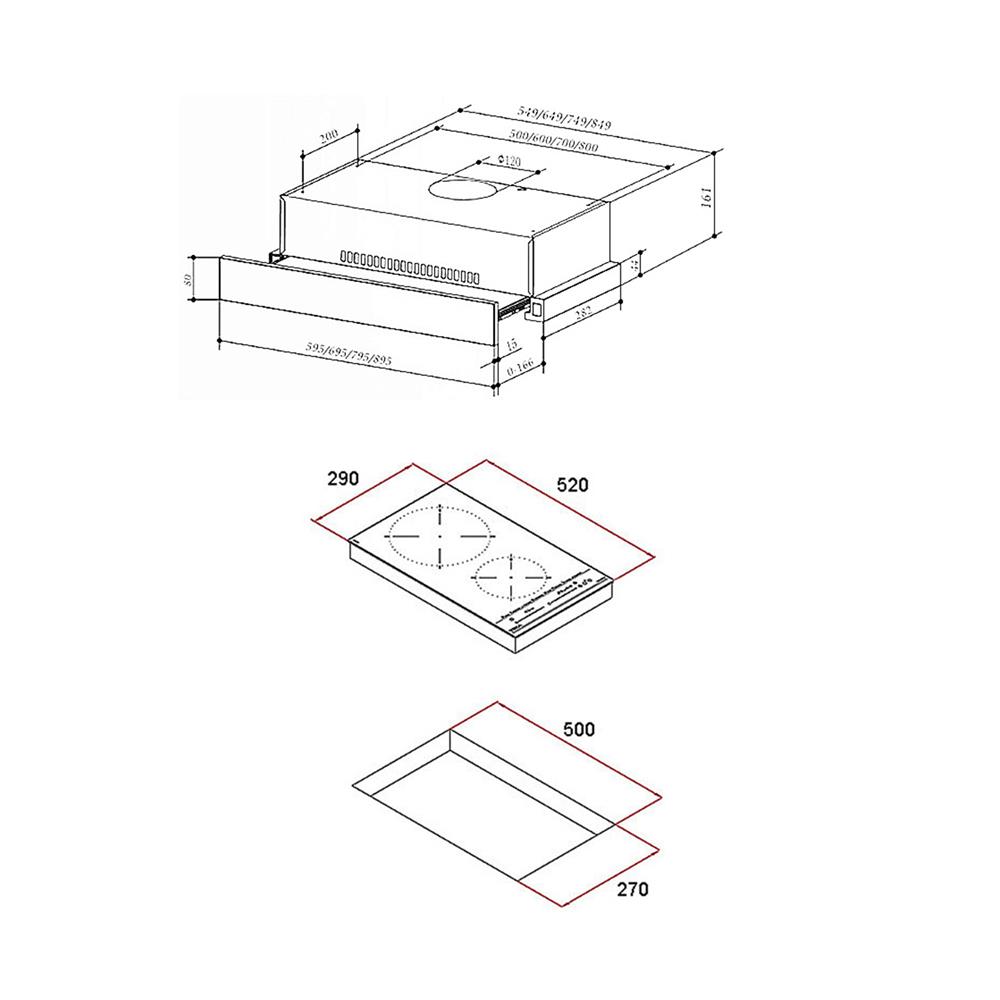 เตาฝัง+เครื่องดูดควัน TEKA IBS32920Q+TLR262BK สีดำ