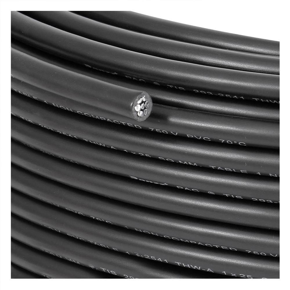 สายไฟ THW-A RANZZ 1x25 ตร.มม. 100 ม. สีดำ