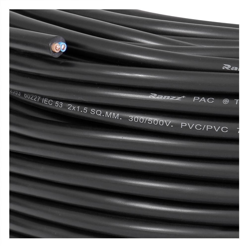สายไฟ IEC53 RANZZ 2x1.5 ตร.มม. 100 ม. สีดำ