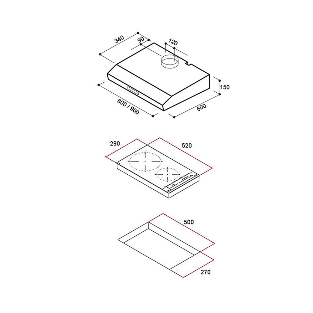 เตาฝัง+เครื่องดูดควัน TEKA IBS32920 Q+C605 สเตนเลส