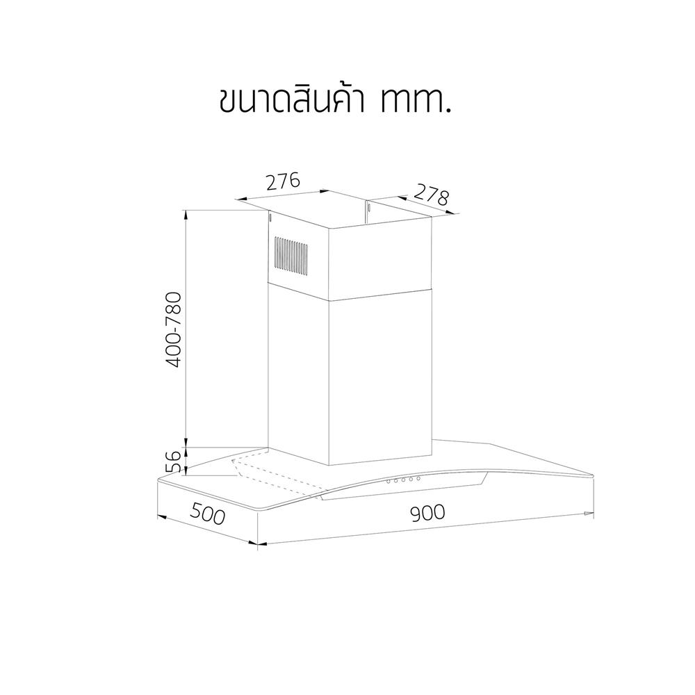 เตาฝัง+เครื่องดูดควัน LUCKY FLAME LGS9122+RWAC19015