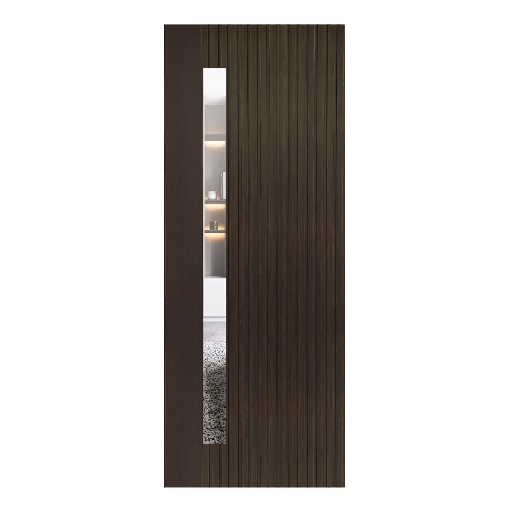 ประตูภายในโพลีสไตรีน ไม่เจาะลูกบิด LINEDEKOR ONE FIFTH 70x200 ซม. สีโอ๊ค