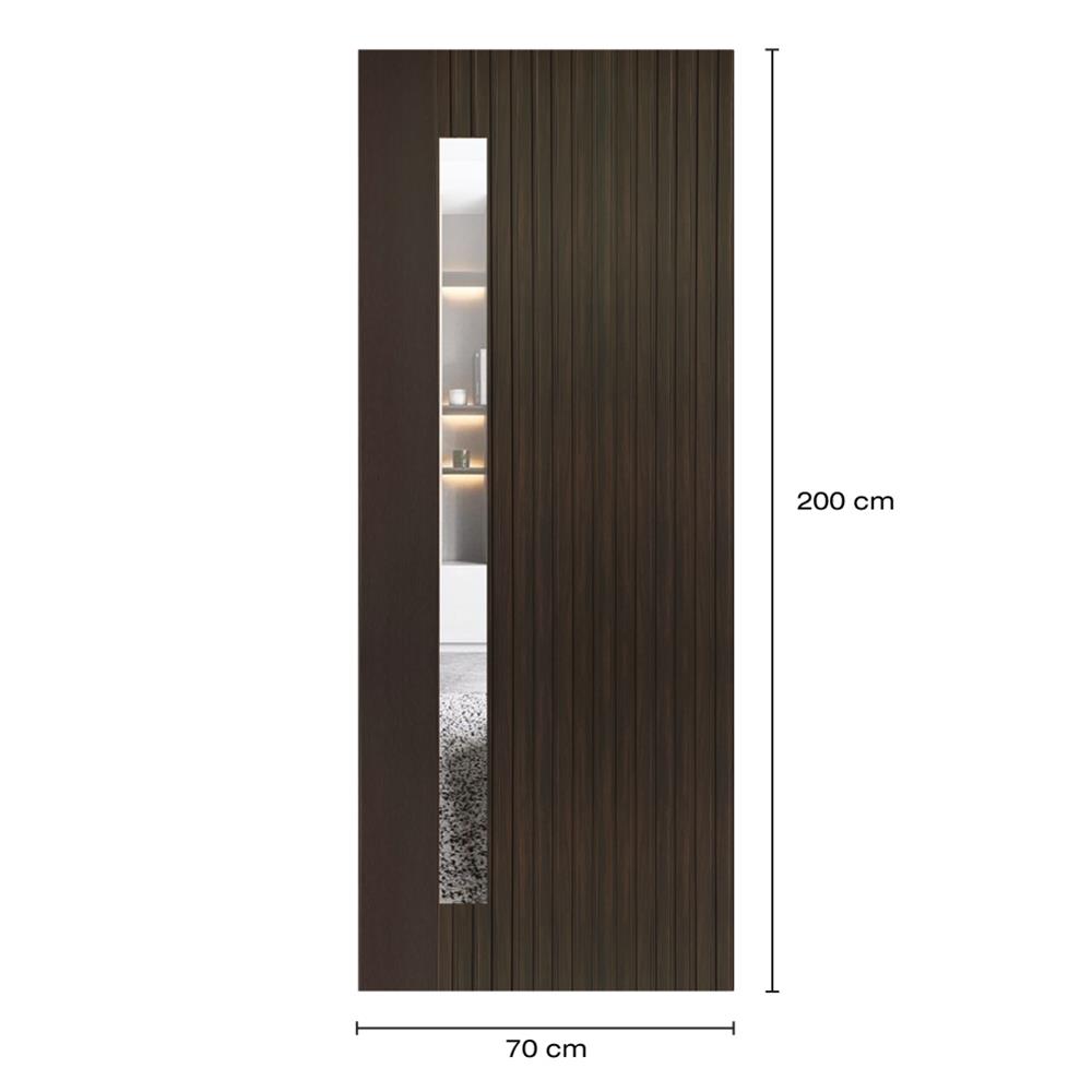 ประตูภายในโพลีสไตรีน ไม่เจาะลูกบิด LINEDEKOR ONE FIFTH 70x200 ซม. สีโอ๊ค