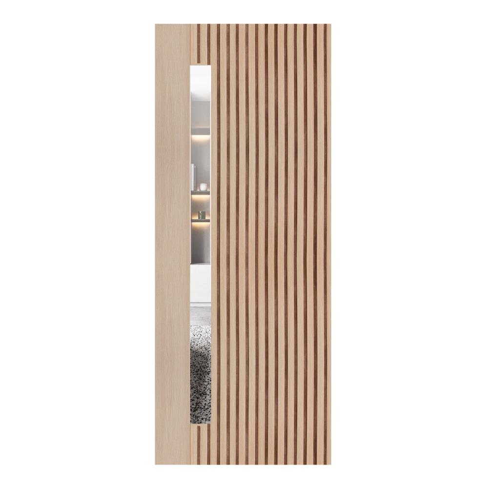 ประตูภายในโพลีสไตรีน ไม่เจาะลูกบิด LINEDEKOR ONE FIFTH 80x200 ซม. สีบีช