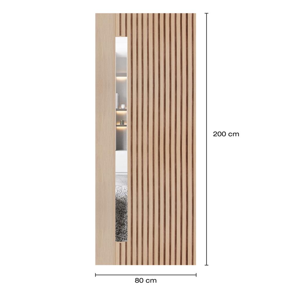 ประตูภายในโพลีสไตรีน ไม่เจาะลูกบิด LINEDEKOR ONE FIFTH 80x200 ซม. สีบีช