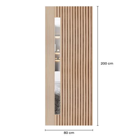 ประตูภายในโพลีสไตรีน ไม่เจาะลูกบิด LINEDEKOR ONE FIFTH 80x200 ซม. สีบีช_4