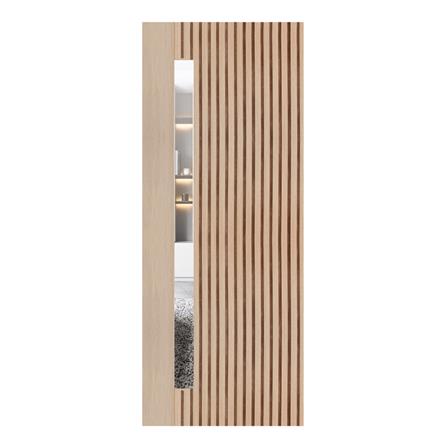 ประตูภายในโพลีสไตรีน ไม่เจาะลูกบิด LINEDEKOR ONE FIFTH 80x200 ซม. สีบีช