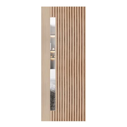 ประตูภายในโพลีสไตรีน ไม่เจาะลูกบิด LINEDEKOR ONE FIFTH 70x200 ซม. สีบีช_0