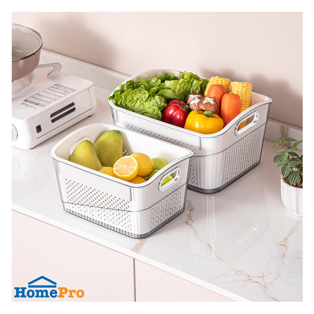 ตะกร้า 2 ชั้นมีร่องจับ KECH SYPA SIZE M 29x22x16 ซม.