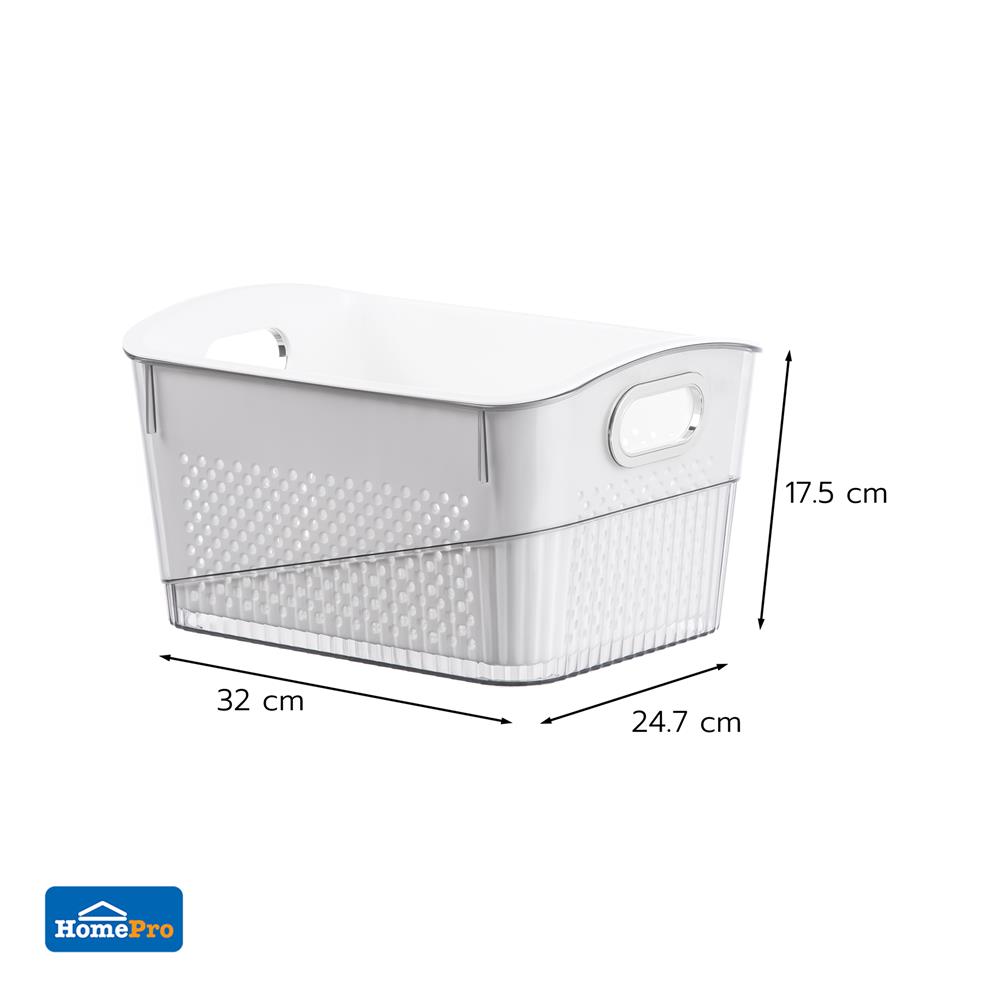 ตะกร้า 2 ชั้นมีร่องจับ KECH SYPA SIZE L 32x24.7x17.5 ซม.