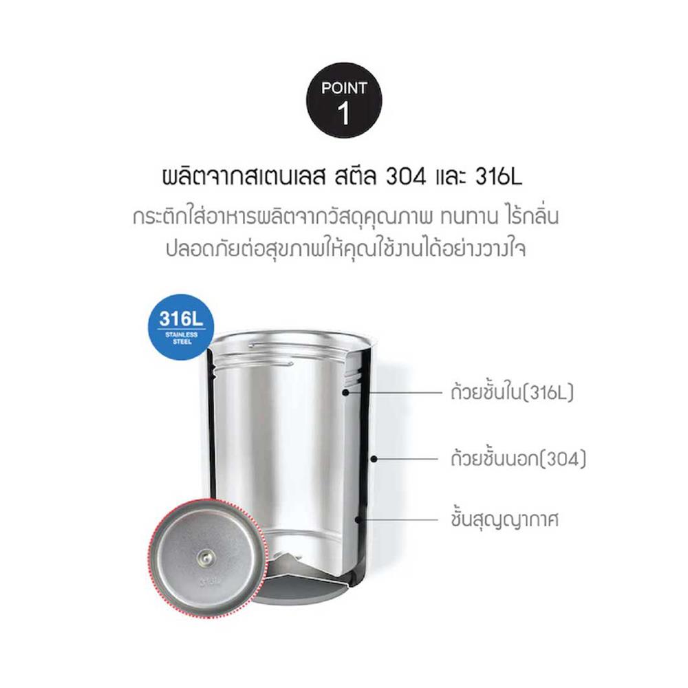 กระติกสุญญากาศเก็บอาหาร LOCKNLOCK METRO 300 มล. สีเขียว