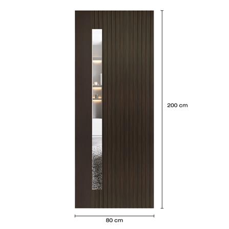 ประตูภายในโพลีสไตรีน ไม่เจาะลูกบิด LINEDEKOR ONE FIFTH 80x200 ซม. สีโอ๊ค_4
