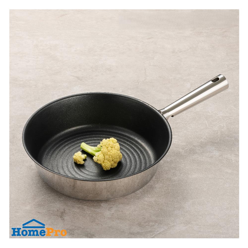 กระทะลึก 28 ซม. LOCKNLOCK SUIT STAINLESS สีเงิน