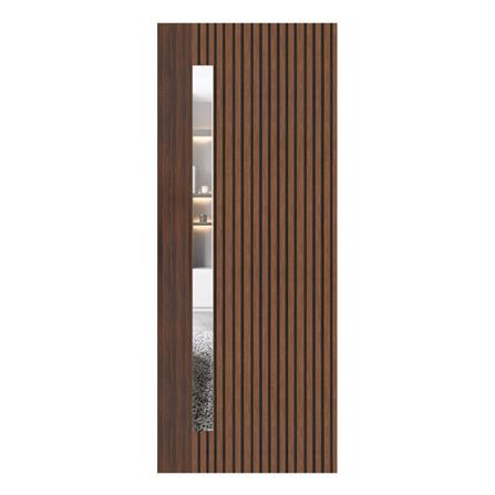 ประตูภายในโพลีสไตรีน ไม่เจาะลูกบิด LINEDEKOR ONE FIFTH 80x200 ซม. สีโรสวู้ด