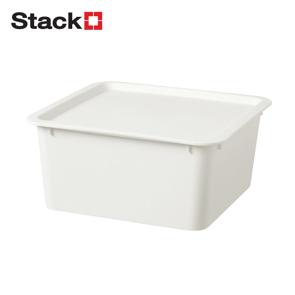 กล่องฝาปิด STACKO LITTLE SIZE M 27x27x12.5 ซม. สีขาว