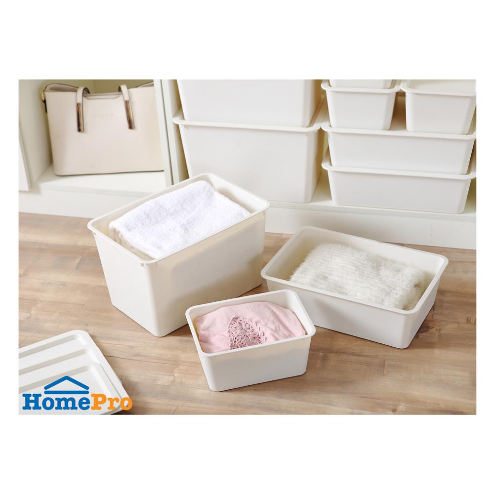 กล่องฝาปิด STACKO LITTLE SIZE M 27x27x12.5 ซม. สีขาว