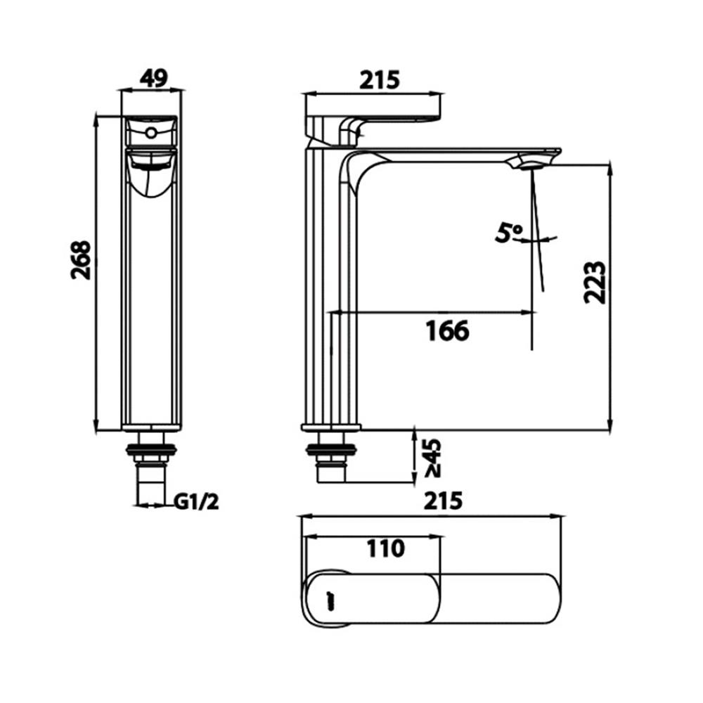 ก๊อกอ่างล้างหน้าเดี่ยวเคาน์เตอร์ COTTO CT1282AY