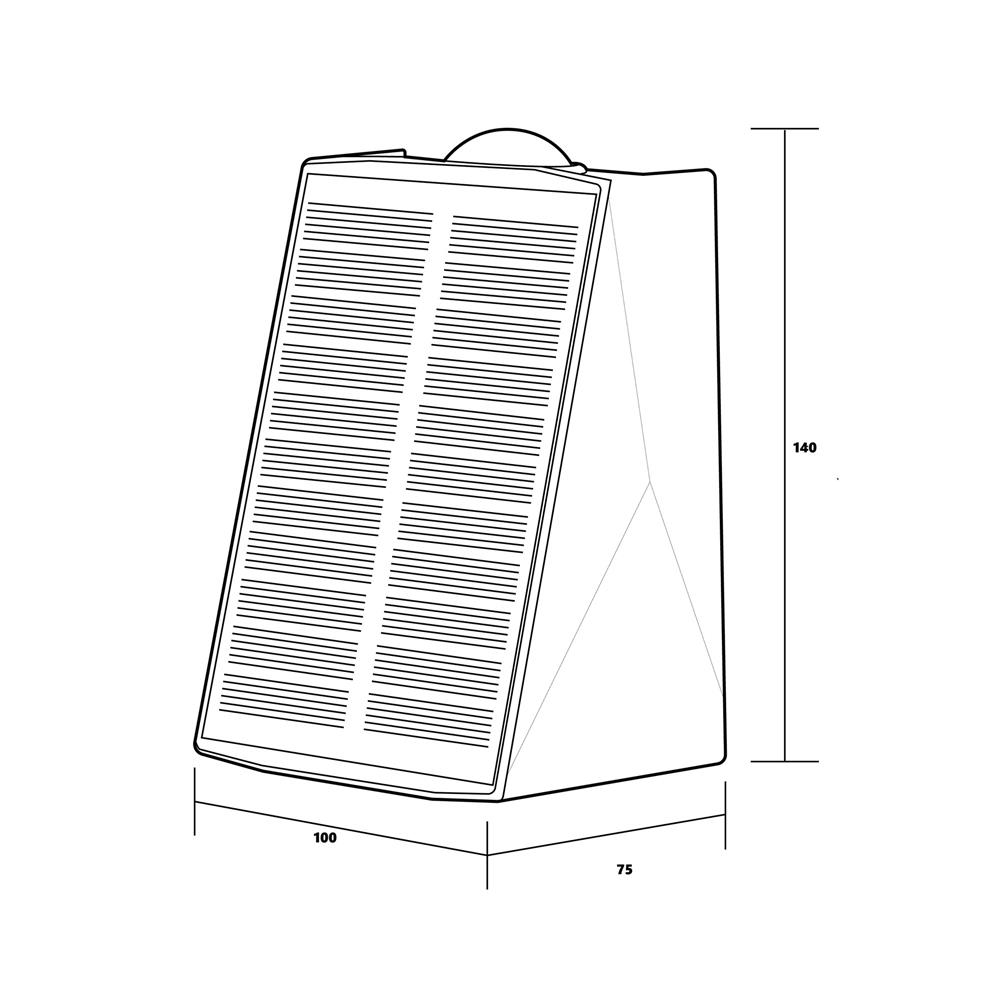 ไฟผนังภายนอก SOLAR LUMAX 74-00067 15 วัตต์ WARM WHITE สีดำ
