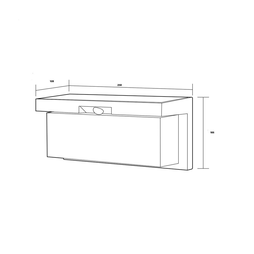 ไฟผนังภายนอก SOLAR LUMAX 74-00065 24 วัตต์ WARM WHITE สีดำ/ขาว