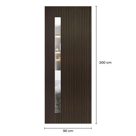 ประตูภายในโพลีสไตรีน ไม่เจาะลูกบิด LINEDEKOR ONE FIFTH 90x200 ซม. สีโอ๊ค_4