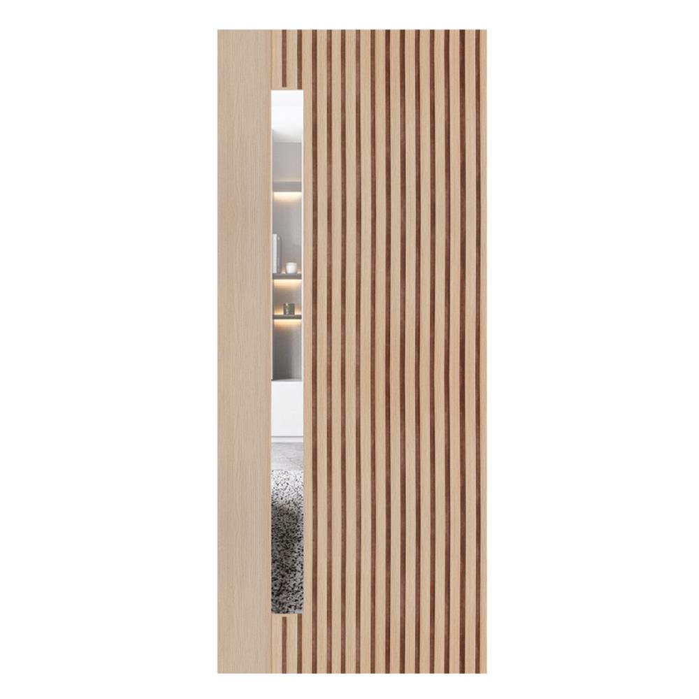 ประตูภายในโพลีสไตรีน ไม่เจาะลูกบิด LINEDEKOR ONE FIFTH 90x200 ซม. สีบีช