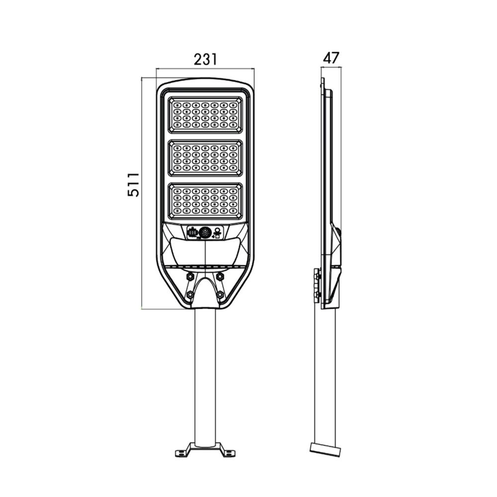 ไฟถนน SOLAR LUMAX 58-00423 100 วัตต์ DAYLIGHT สีดำ