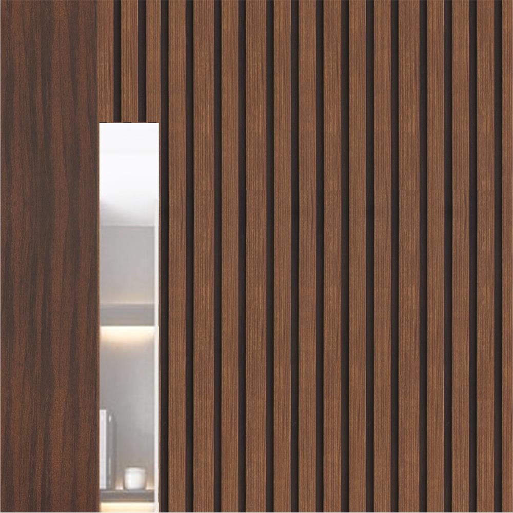 ประตูภายในโพลีสไตรีน ไม่เจาะลูกบิด LINEDEKOR ONE FIFTH 90x200 ซม. สีโรสวู้ด