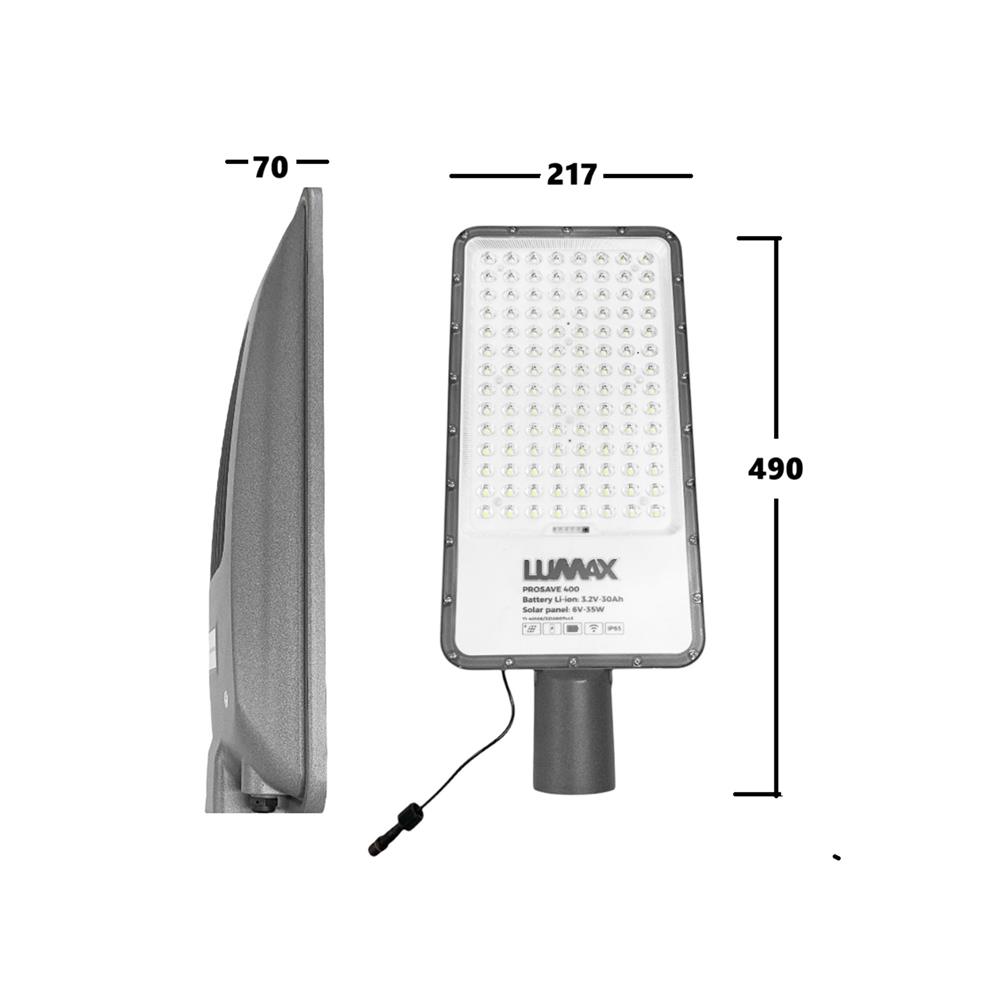 ไฟถนน SOLAR LUMAX 74-00064 600 วัตต์ DAYLIGHT สีเทา