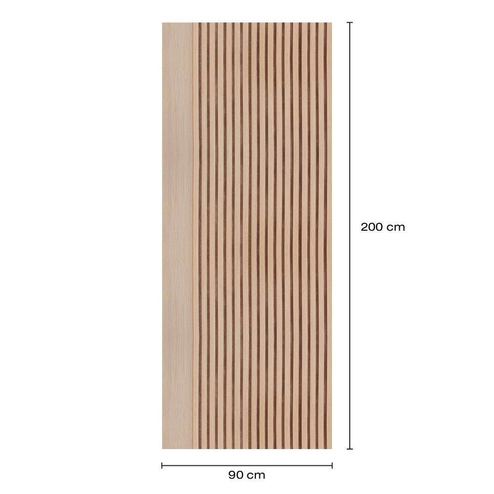 ประตูภายในโพลีสไตรีน ไม่เจาะลูกบิด LINEDEKOR VETICAL 90x200 ซม. สีบีช