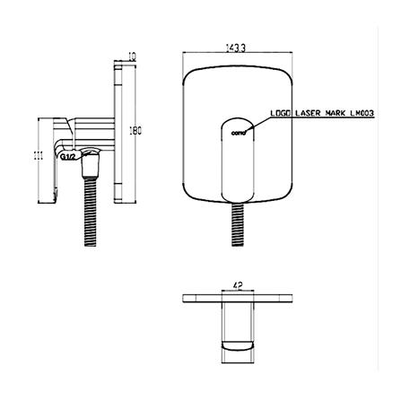 วาล์วฝักบัว 1 ทาง COTTO CT1283ABL_2